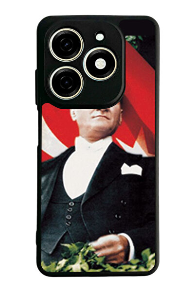 TECNO Spark 20 / 20C Compatible Printed, Matte Black, Soft Silicone, Protecti...