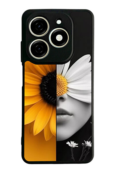 TECNO Spark 20 / 20C Compatible Printed, Matte Black, Soft Silicone, Protecti...