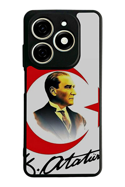 TECNO Spark 20 / 20C Compatible Printed, Matte Black, Soft Silicone, Protecti...