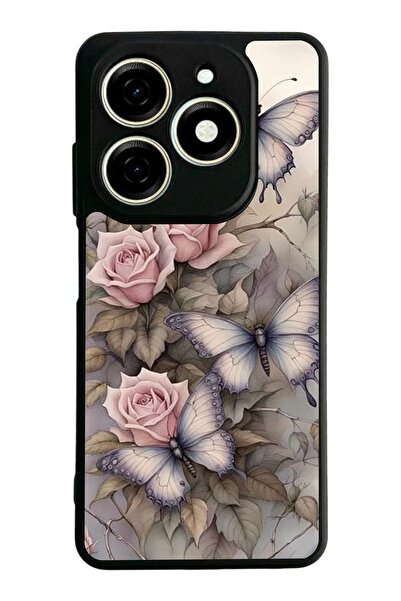 TECNO Spark 20 / 20C Compatible Printed, Matte Black, Soft Silicone, Protecti...