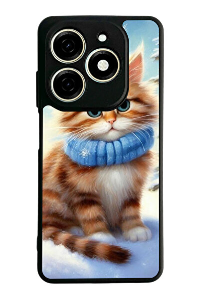 TECNO Spark 20 / 20C Compatible Printed, Matte Black, Soft Silicone, Protecti...