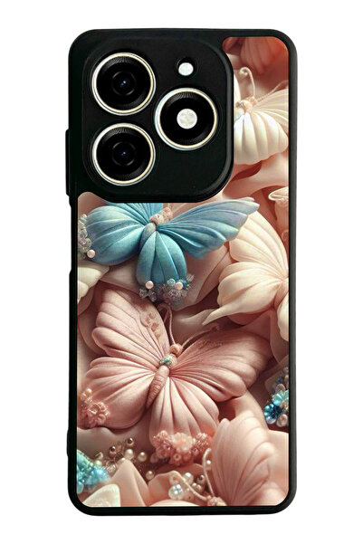 TECNO Spark 20 / 20C Compatible Printed, Matte Black, Soft Silicone, Protecti...