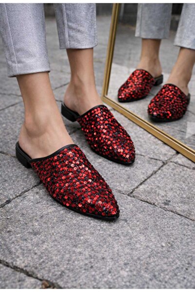 MY STİL MODA Gündelik Pullu Işıltılı Kadın Terliği