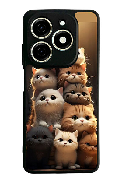 TECNO غطاء متوافق مع Spark 20 / 20C، مطبوع، أسود غير لامع، سيليكون ناعم، واقي...