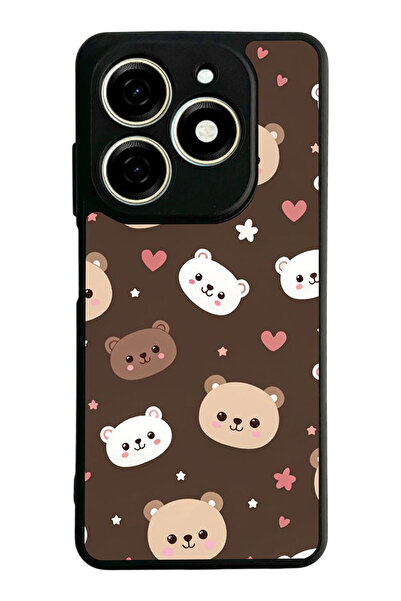 TECNO Spark 20 / 20C Compatible Printed, Matte Black, Soft Silicone, Protecti...