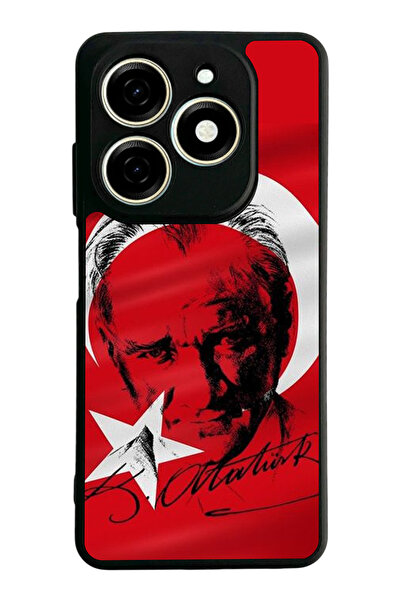 TECNO Spark 20 / 20C Compatible Printed, Matte Black, Soft Silicone, Protecti...