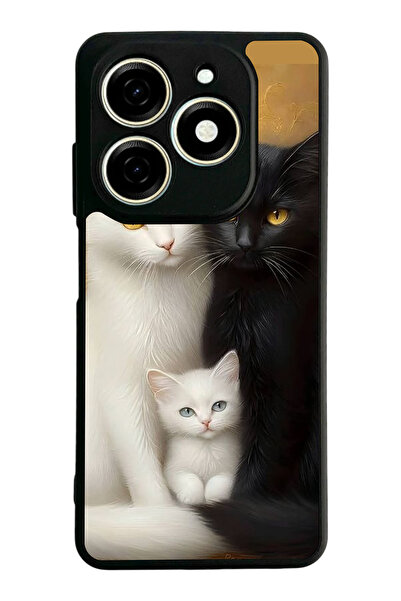 TECNO Spark 20 / 20C Compatible Printed, Matte Black, Soft Silicone, Protecti...