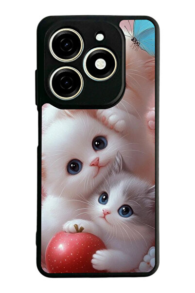 TECNO Spark 20 / 20C Compatible Printed, Matte Black, Soft Silicone, Protecti...