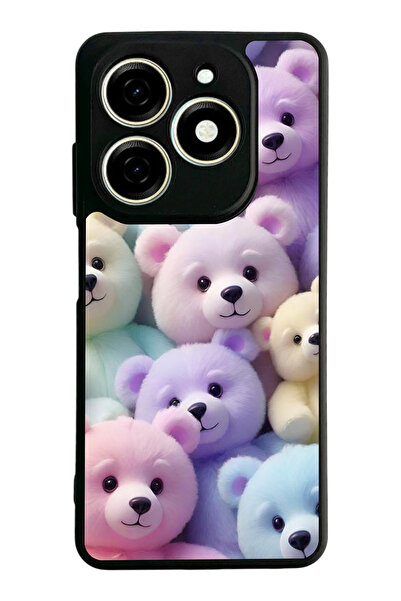 TECNO غطاء متوافق مع Spark 20 / 20C، مطبوع، أسود غير لامع، سيليكون ناعم، واقي...