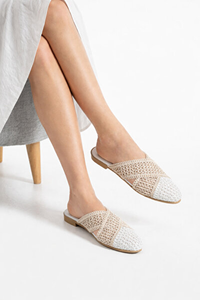 STOCON Papuci împletiti pentru femei, pentru interior și exterior, papuci de ...