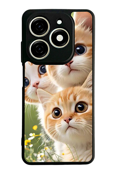 TECNO Spark 20 / 20C Compatible Printed, Matte Black, Soft Silicone, Protecti...