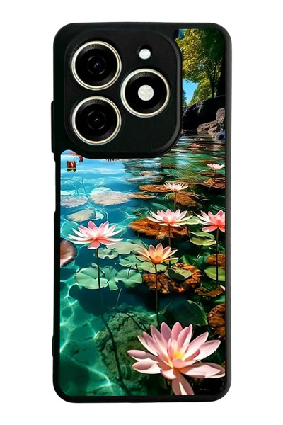 TECNO Spark 20 / 20C Compatible Printed, Matte Black, Soft Silicone, Protecti...