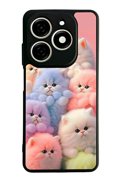 Aksel Kılıf Infinix Smart 8 Pro Compatible Printed, Matte Black, Soft Silicon...