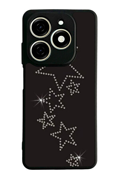 TECNO Spark 20 / 20C Compatible Printed, Matte Black, Soft Silicone, Protecti...