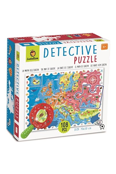 ludattica Puzzle 108 Pieces - Detective Puzzle - Map of Europe