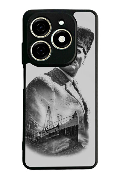 TECNO Spark 20 / 20C Compatible Printed, Matte Black, Soft Silicone, Protecti...