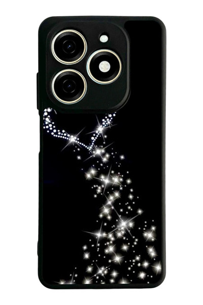 Aksel Kılıf Infinix Smart 8 Pro Compatible Printed, Matte Black, Soft Silicon...