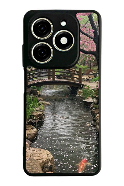 TECNO Spark 20 / 20C Compatible Printed, Matte Black, Soft Silicone, Protecti...