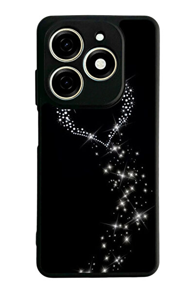 TECNO Spark 20 / 20C Compatible Printed, Matte Black, Soft Silicone, Protecti...