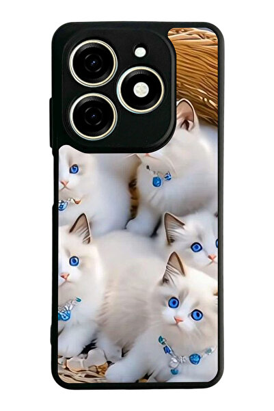 TECNO Spark 20 / 20C Compatible Printed, Matte Black, Soft Silicone, Protecti...