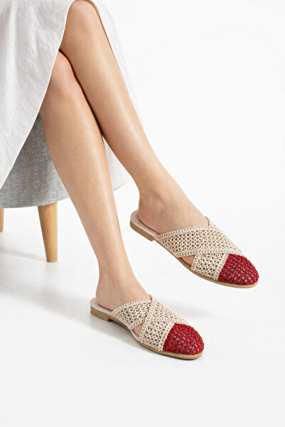 STOCON Papuci împletiti pentru femei, pentru interior și exterior, papuci de ...