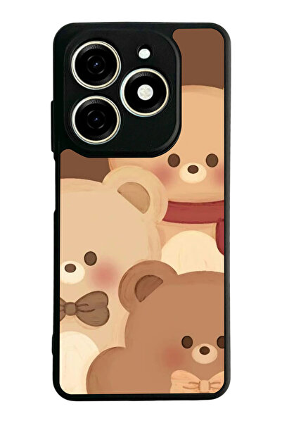 TECNO Spark 20 / 20C Compatible Printed, Matte Black, Soft Silicone, Protecti...