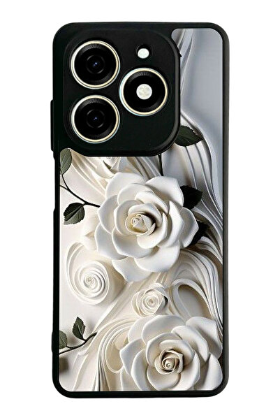 TECNO Spark 20 / 20C Compatible Printed, Matte Black, Soft Silicone, Protecti...