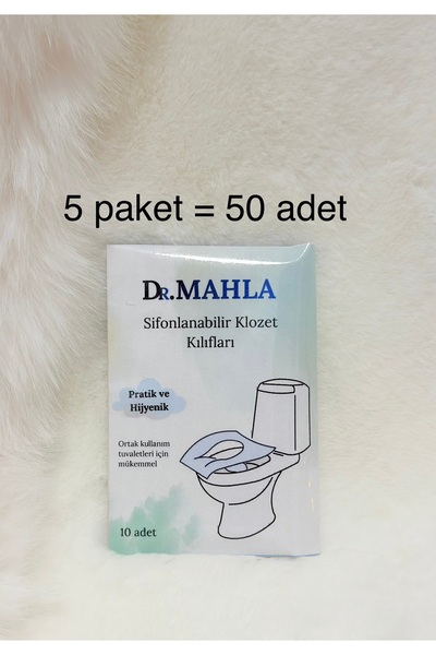 MAHLA 5 Packs - 50 Pieces - Toilet Seat Cover Seyahet Size - Disposable - Wat...