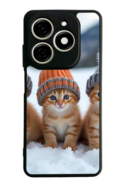 TECNO Spark 20 / 20C Compatible Printed, Matte Black, Soft Silicone, Protecti...