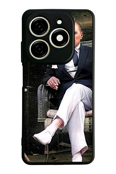 TECNO Spark 20 / 20C Compatible Printed, Matte Black, Soft Silicone, Protecti...