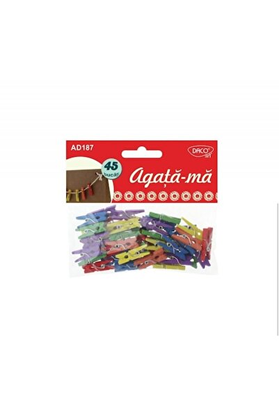 Daco Clips, Model Agata-ma, 2.5x0.3x0.6 cm, 45 pcs/Set, Multicolor