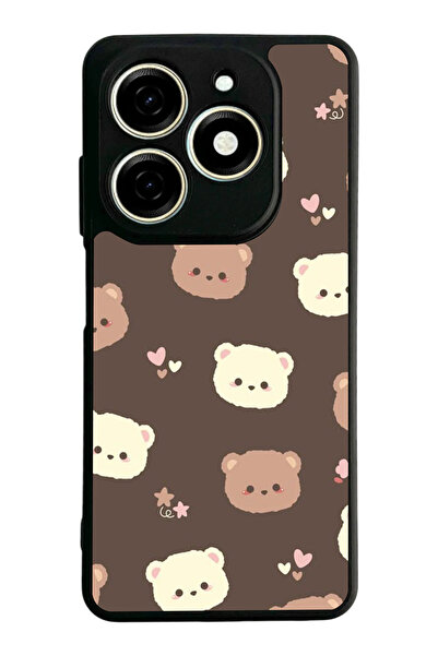 TECNO Spark 20 / 20C Compatible Printed, Matte Black, Soft Silicone, Protecti...