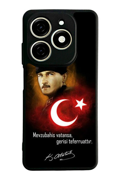 TECNO Spark 20 / 20C Compatible Printed, Matte Black, Soft Silicone, Protecti...