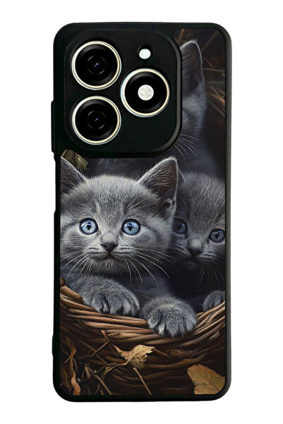 TECNO Spark 20 / 20C Compatible Printed, Matte Black, Soft Silicone, Protecti...