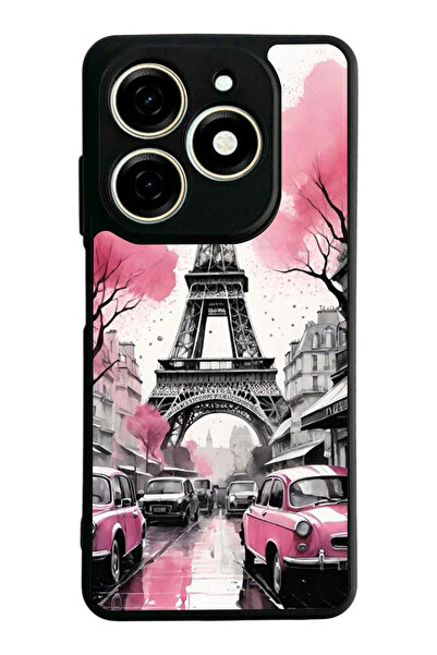 TECNO Spark 20 / 20C Compatible Printed, Matte Black, Soft Silicone, Protecti...