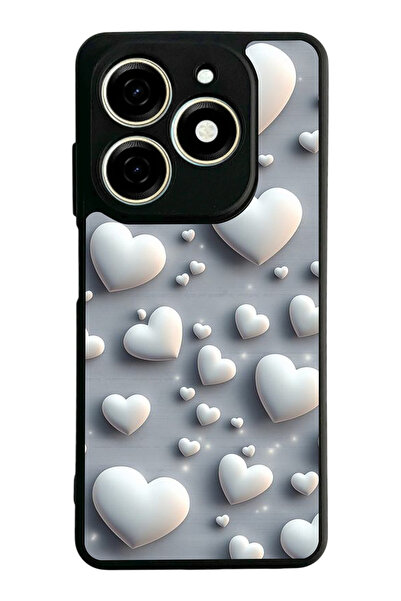 TECNO غطاء متوافق مع Spark 20 / 20C، مطبوع، أسود غير لامع، سيليكون ناعم، واقي...