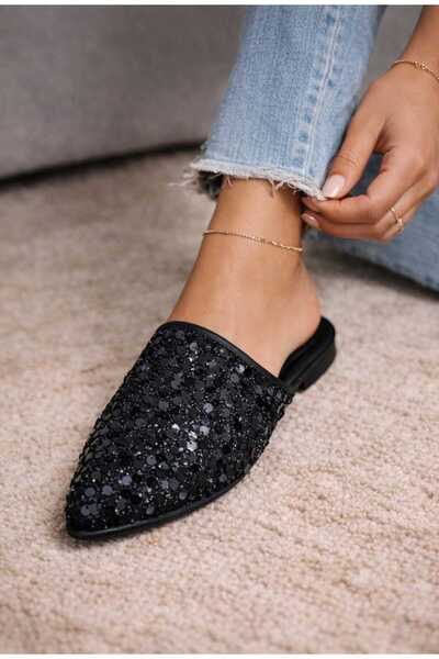 MY STİL MODA Gündelik Pullu Işıltılı Kadın Terliği