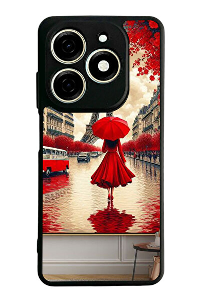 TECNO Spark 20 / 20C Compatible Printed, Matte Black, Soft Silicone, Protecti...