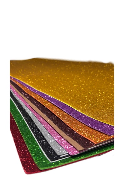 Bitacir Renkli Yapışkanlı Simli Eva 50 X 70cm 10 Adet Simli Yapışkanlı Eva Sü...