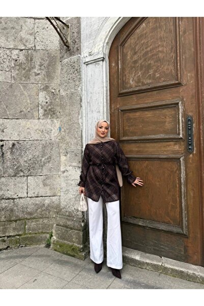 YAREN CLARA Ekose Desenli Tunik Gömlek YRN-2291