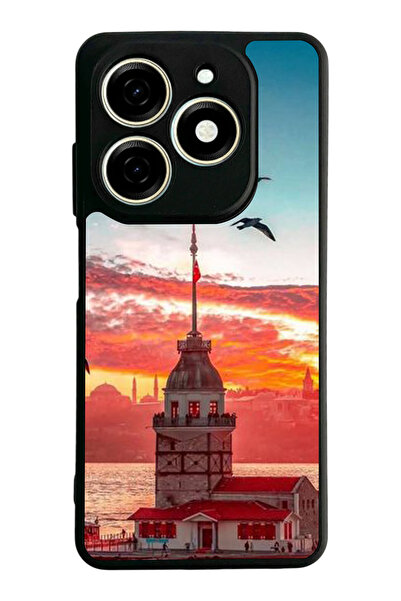 TECNO Spark 20 / 20C Compatible Printed, Matte Black, Soft Silicone, Protecti...