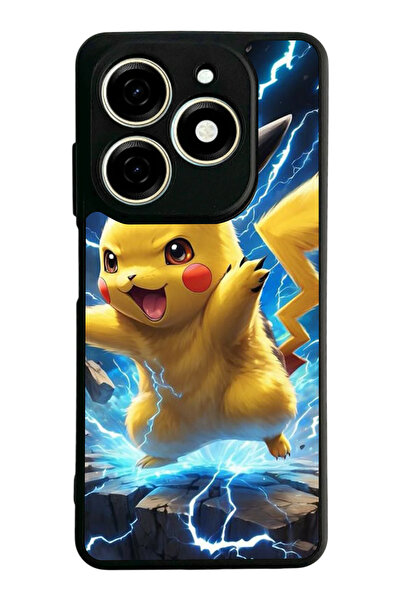 TECNO غطاء متوافق مع Spark 20 / 20C، مطبوع، أسود غير لامع، سيليكون ناعم، واقي...