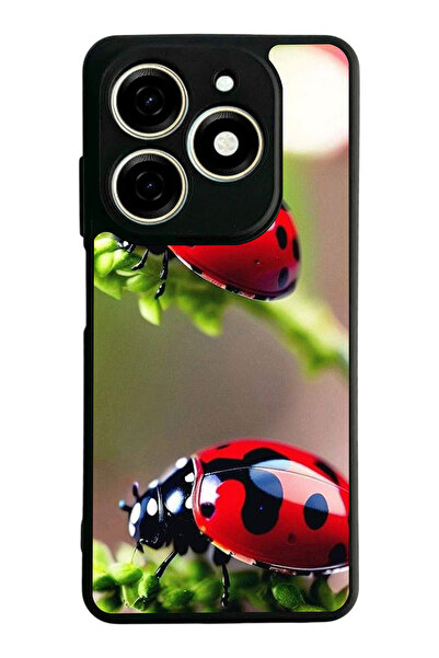 TECNO Spark 20 / 20C Compatible Printed, Matte Black, Soft Silicone, Protecti...