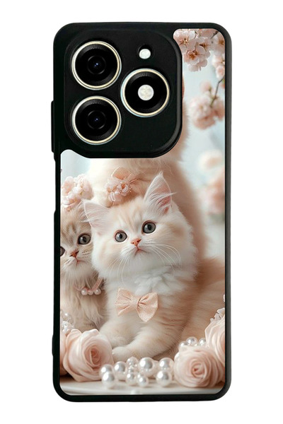 Aksel Kılıf Infinix Smart 8 Pro Compatible Printed, Matte Black, Soft Silicon...