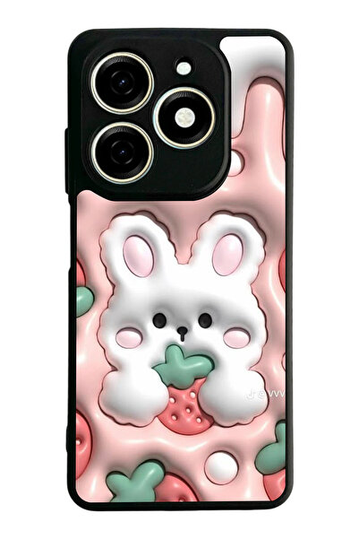 TECNO Spark 20 / 20C Compatible Printed, Matte Black, Soft Silicone, Protecti...