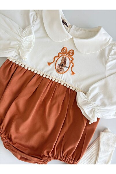 il mio bambino 100% Cotton Handmade Peter Rabbit Embroidered Baby Romper