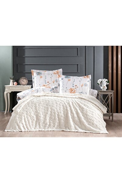 Çapa Home Rabbit Welsoft Puff Tavşan Tüyü Battaniyeli %100 Pamuk Nevresim Tak...