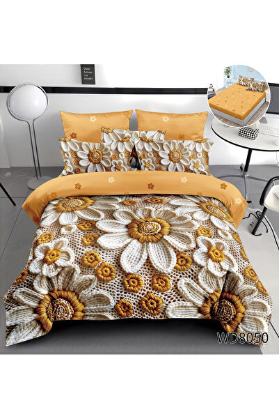 FIONNA.RO Finet 4-Piece Duvet Cover Set with 5D Stretchy in Relief - Mustard ...