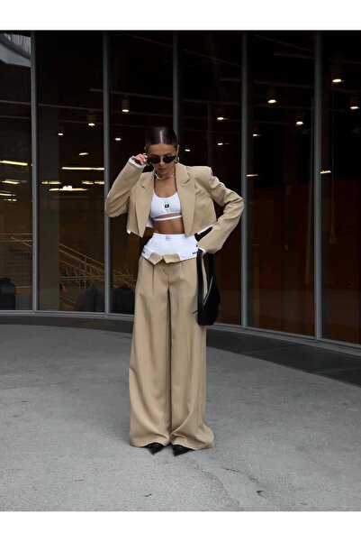 Friday Mood Women's Designer Pants & Jacket & Crop & Boxer Set