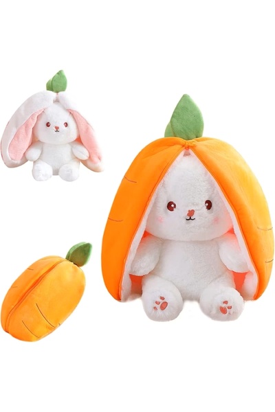 EMATTEIRO Plush Toy, Carrot Bunny, Reversible 2 in 1, 30 cm, Soft and Velvety...